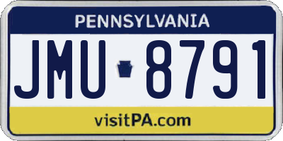 PA license plate JMU8791