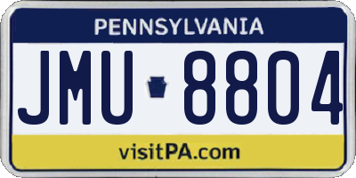 PA license plate JMU8804