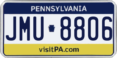PA license plate JMU8806