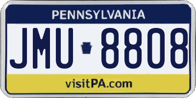 PA license plate JMU8808