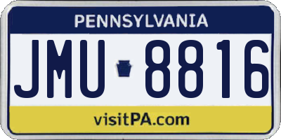 PA license plate JMU8816
