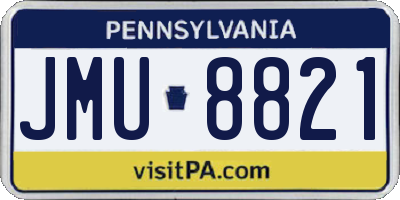 PA license plate JMU8821