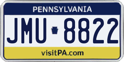 PA license plate JMU8822