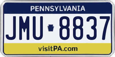 PA license plate JMU8837