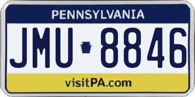 PA license plate JMU8846