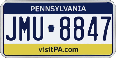 PA license plate JMU8847