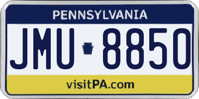 PA license plate JMU8850