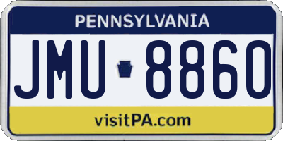 PA license plate JMU8860