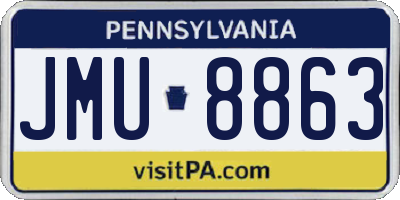 PA license plate JMU8863