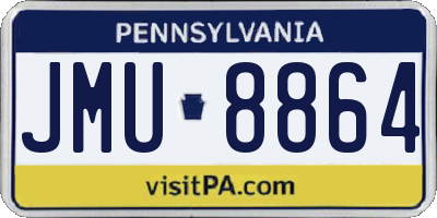 PA license plate JMU8864