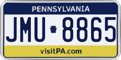 PA license plate JMU8865