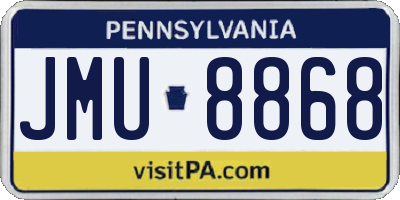 PA license plate JMU8868