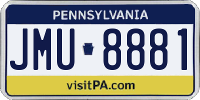 PA license plate JMU8881