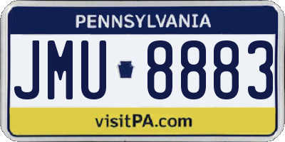 PA license plate JMU8883