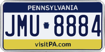 PA license plate JMU8884