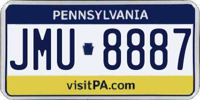 PA license plate JMU8887