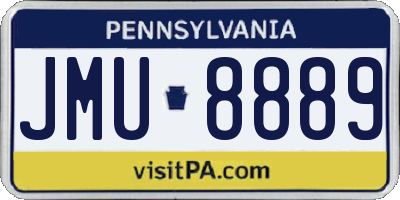 PA license plate JMU8889