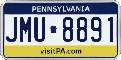 PA license plate JMU8891