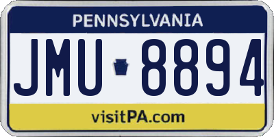 PA license plate JMU8894