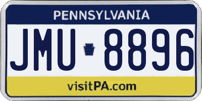 PA license plate JMU8896
