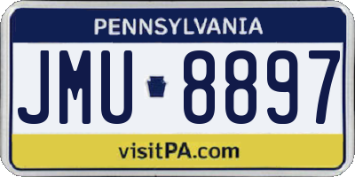 PA license plate JMU8897