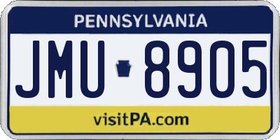 PA license plate JMU8905
