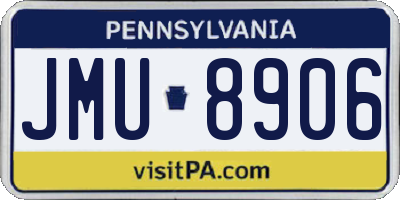 PA license plate JMU8906