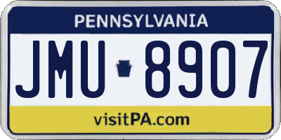 PA license plate JMU8907
