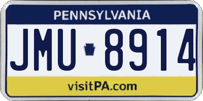 PA license plate JMU8914
