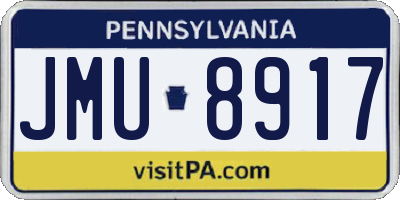 PA license plate JMU8917