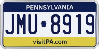 PA license plate JMU8919