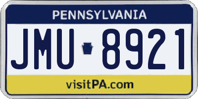 PA license plate JMU8921