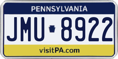 PA license plate JMU8922