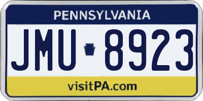PA license plate JMU8923