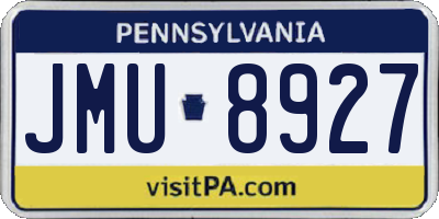 PA license plate JMU8927