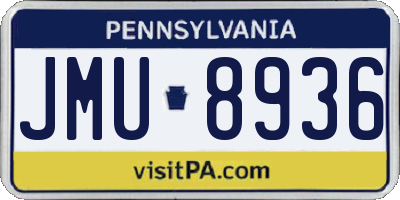 PA license plate JMU8936