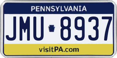 PA license plate JMU8937