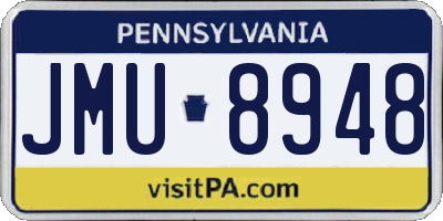 PA license plate JMU8948