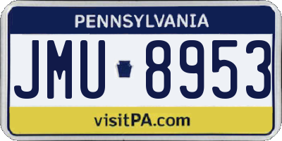 PA license plate JMU8953