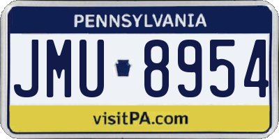 PA license plate JMU8954