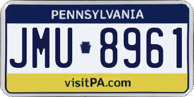 PA license plate JMU8961