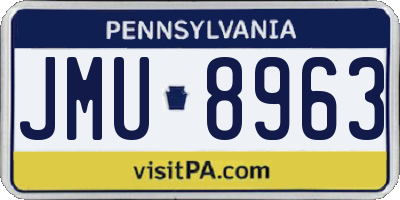 PA license plate JMU8963