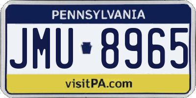 PA license plate JMU8965
