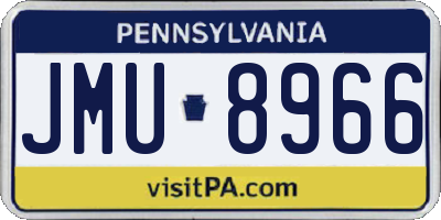 PA license plate JMU8966