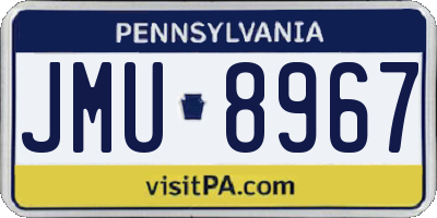 PA license plate JMU8967