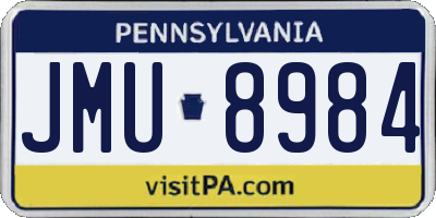 PA license plate JMU8984
