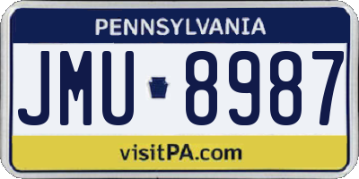 PA license plate JMU8987