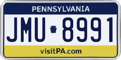 PA license plate JMU8991