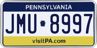 PA license plate JMU8997