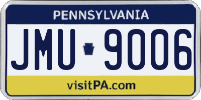 PA license plate JMU9006